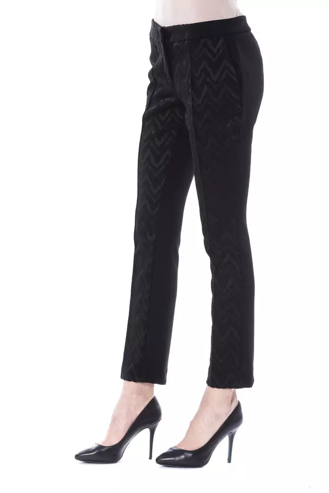 BYBLOS Damenhose mit Marabufedern in Schwarz