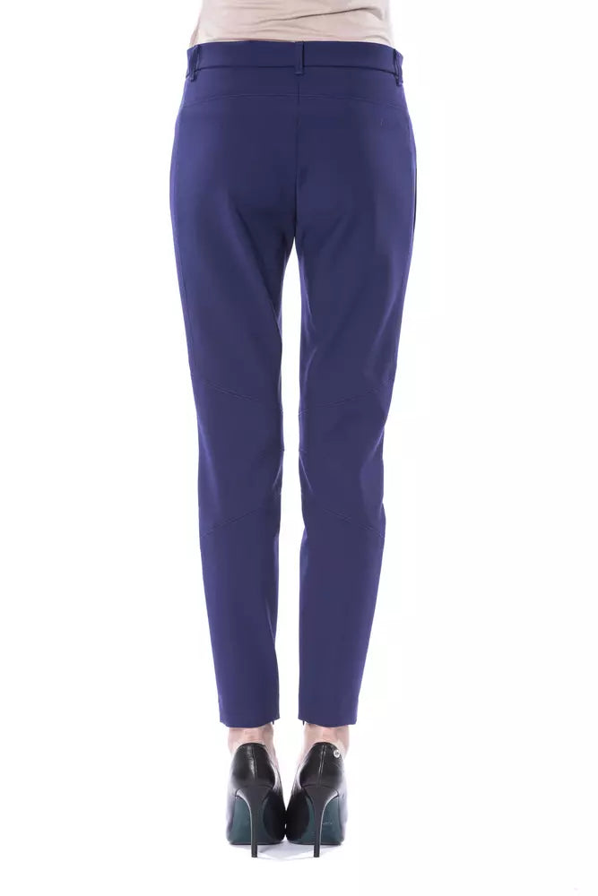 BYBLOS Dunkelblaue Damen-Hose mit schmaler Passform aus Polyester