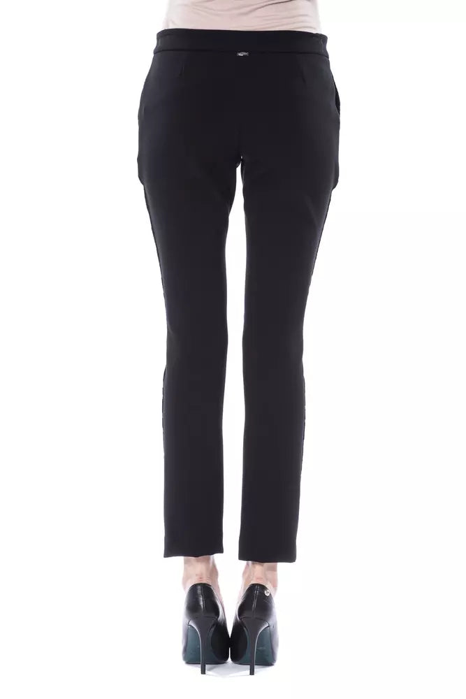 BYBLOS Damenhose mit Marabufedern in Schwarz