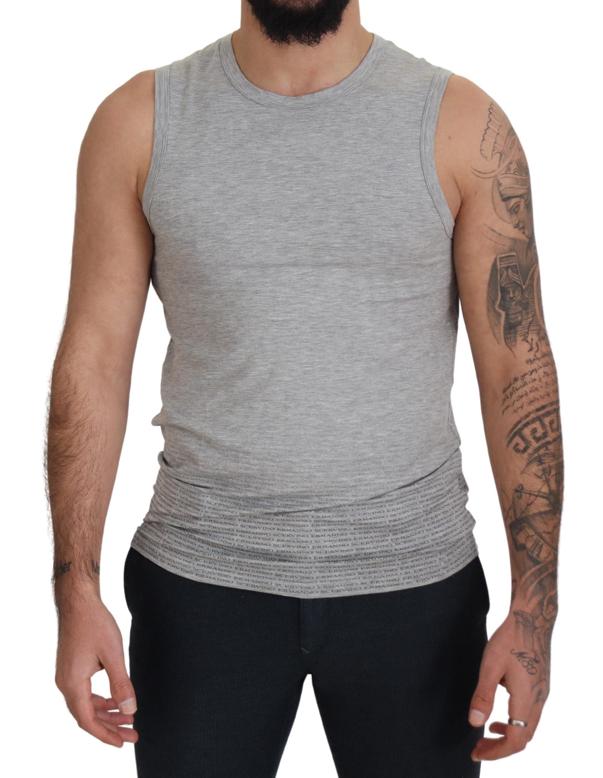 Ermanno Scervino Graues ärmelloses Männer-Pullover-T-Shirt