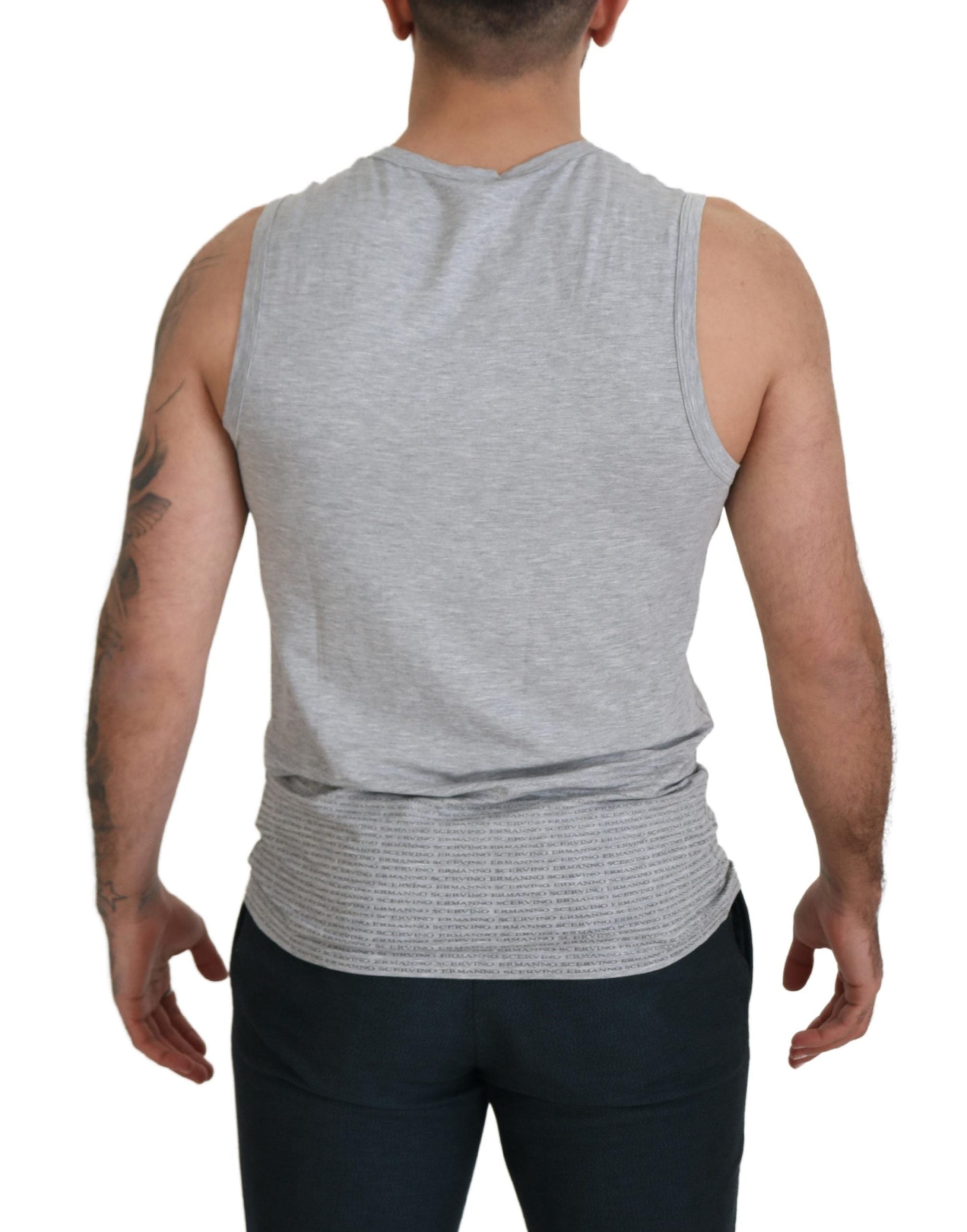 Ermanno Scervino Graues ärmelloses Männer-Pullover-T-Shirt