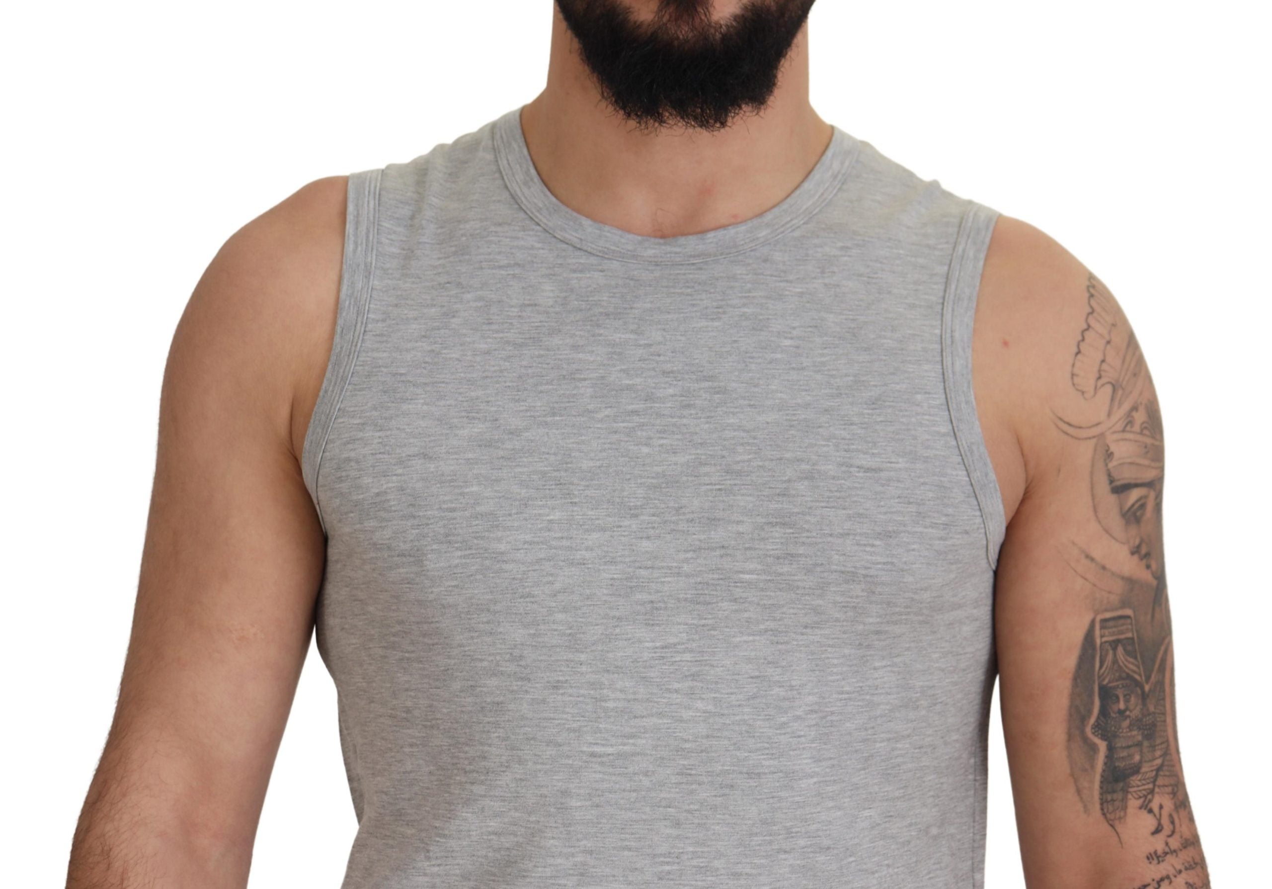 Ermanno Scervino Graues ärmelloses Männer-Pullover-T-Shirt