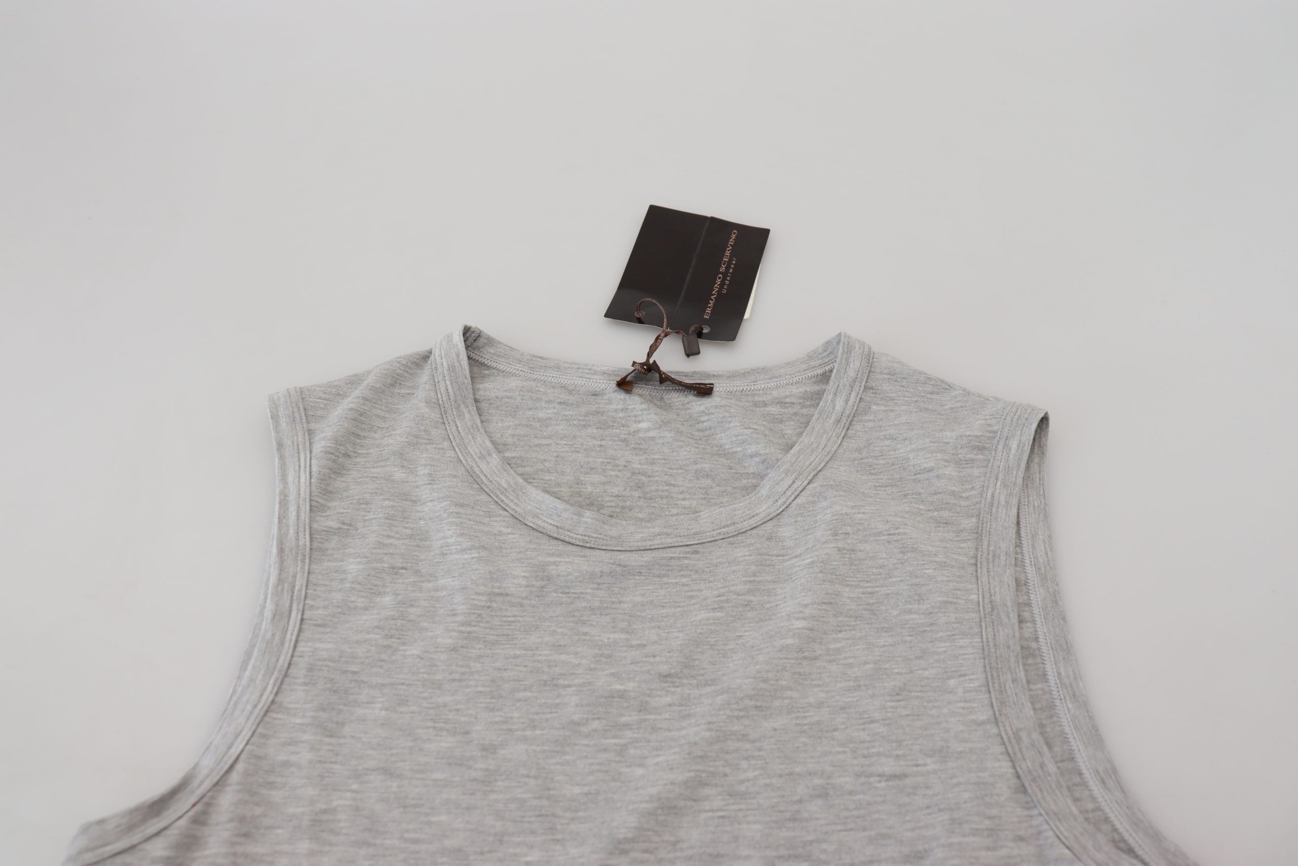 Ermanno Scervino Graues ärmelloses Männer-Pullover-T-Shirt