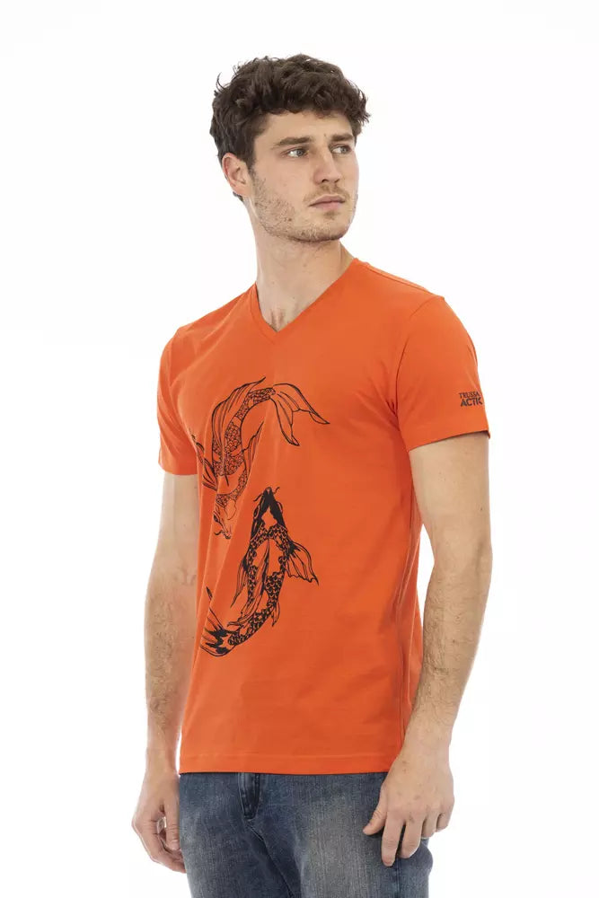 Trussardi Action Rotes Baumwolle Männer T-Shirt