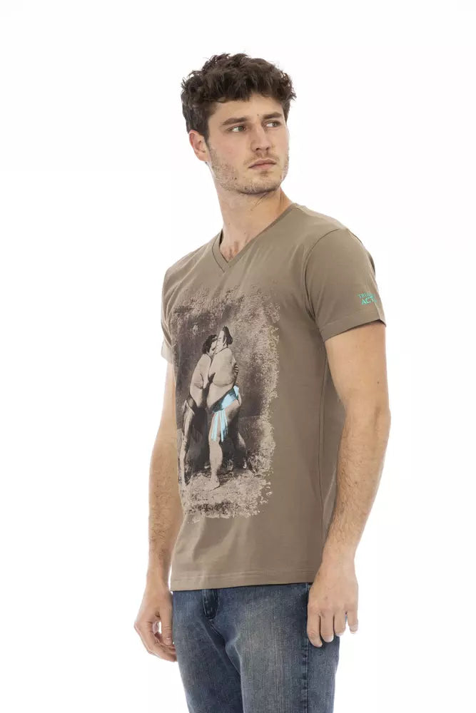 Trussardi Action Braunes Baumwoll-T-Shirt für Männer