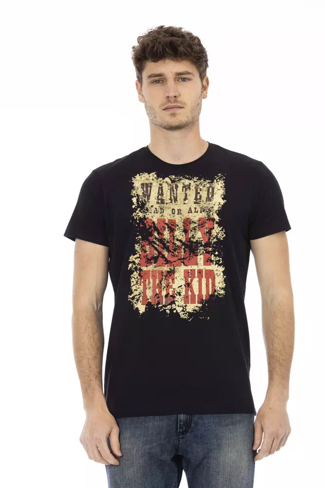 Trussardi Action Schwarzes Baumwolle Männer T-Shirt