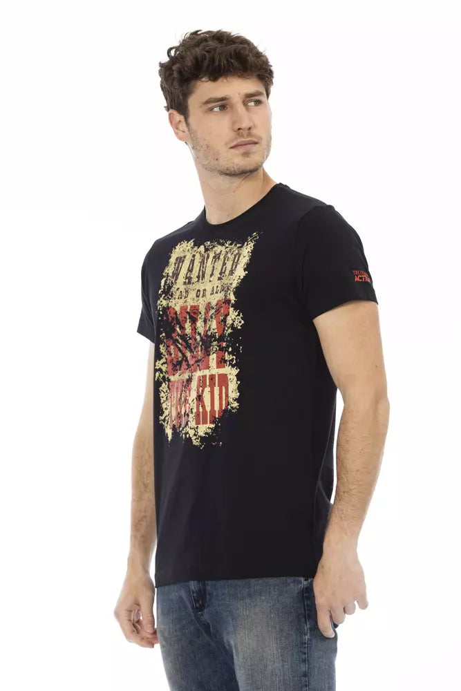 Trussardi Action Schwarzes Baumwolle Männer T-Shirt
