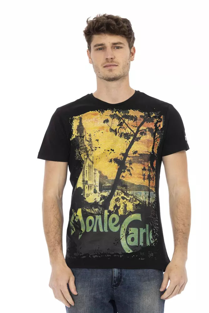 Trussardi Action Schwarzes Baumwolle Männer T-Shirt