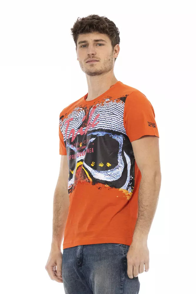 Trussardi Action Orange Baumwolle Männer T-Shirt