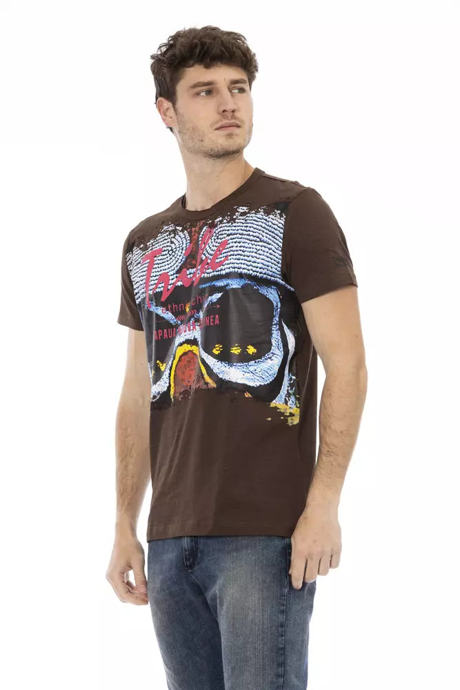 Trussardi Action Braunes Baumwoll-T-Shirt für Männer