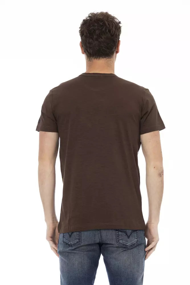 Trussardi Action Braunes Baumwoll-T-Shirt für Männer