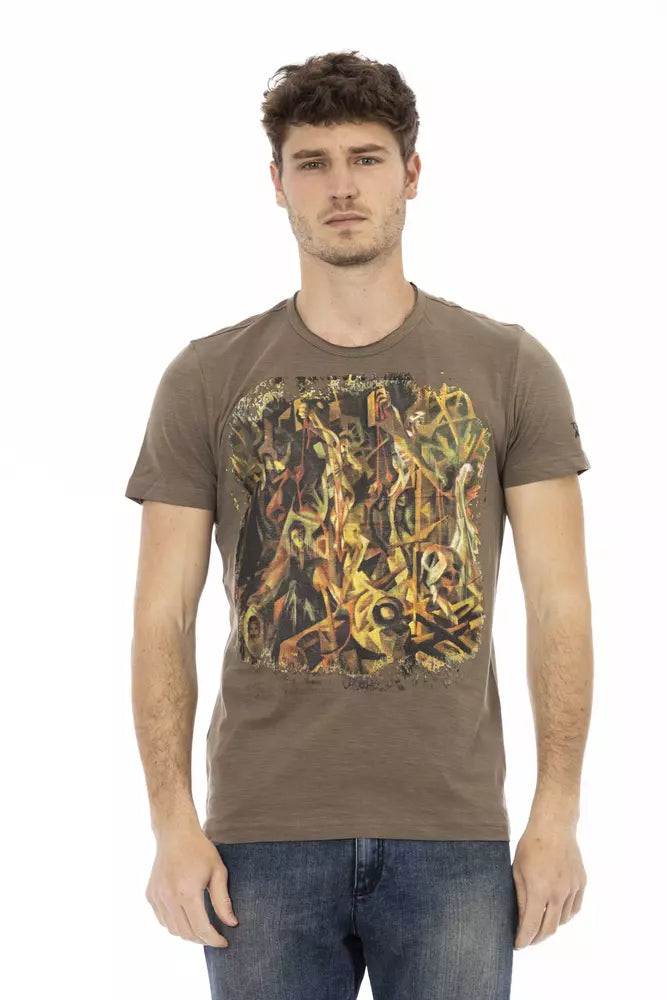 Trussardi Action Braunes Baumwoll-T-Shirt für Männer