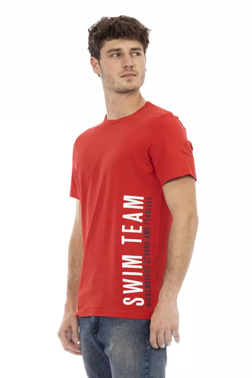 Bikkembergs rotes Herren-Baumwoll-T-Shirt
