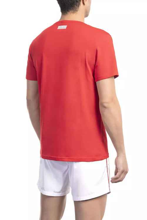 Bikkembergs rotes Herren-Baumwoll-T-Shirt