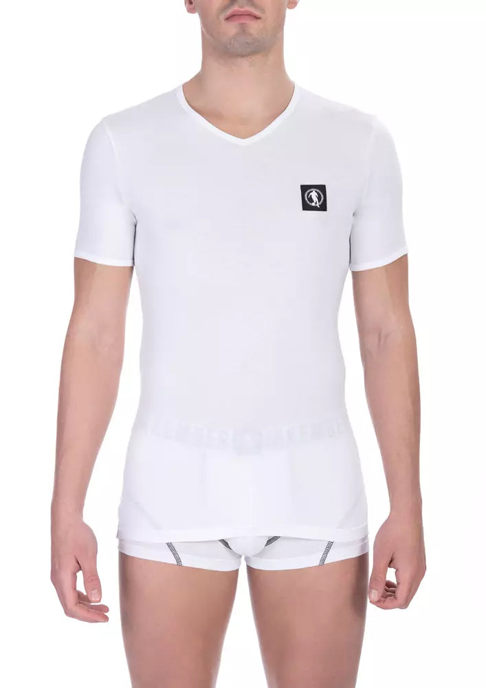 Bikkembergs Weißes Herren-T-Shirt aus Baumwolle