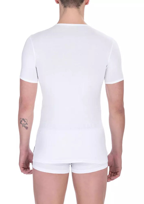 Bikkembergs Weißes Herren-T-Shirt aus Baumwolle