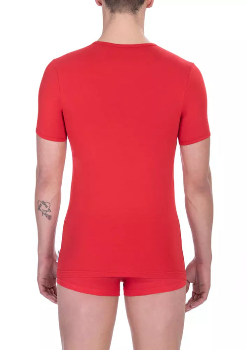 Bikkembergs rotes Baumwoll-T-Shirt für Herren
