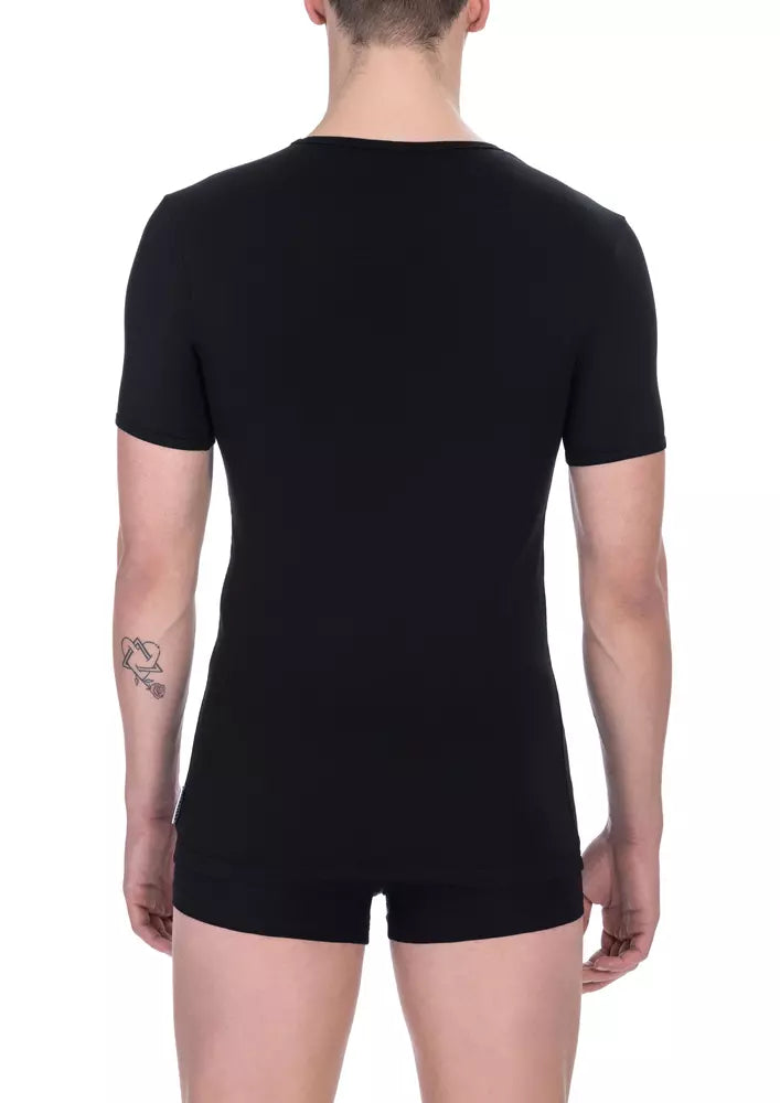 Bikkembergs Schwarzes Baumwoll-T-Shirt-Doppelpack für Herren