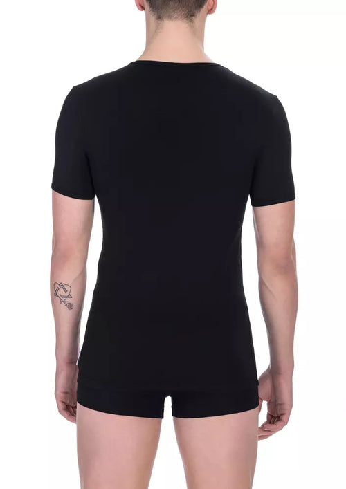 Bikkembergs Herren-T-Shirt-Doppelpack aus schwarzer Baumwolle