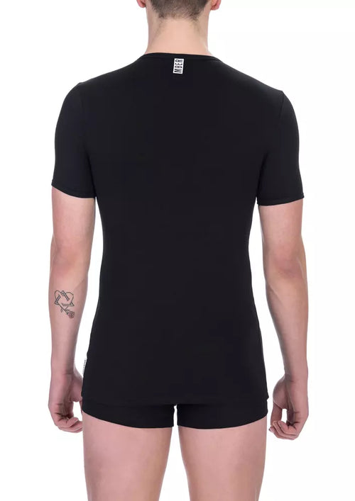 Bikkembergs Herren-T-Shirt aus schwarzer Baumwolle