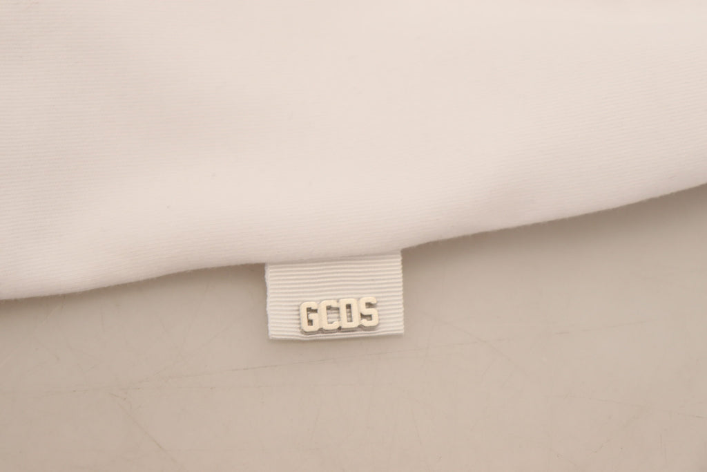 GCDS Weißes T-Shirt mit Logodruck und kurzen Ärmeln aus Baumwolle