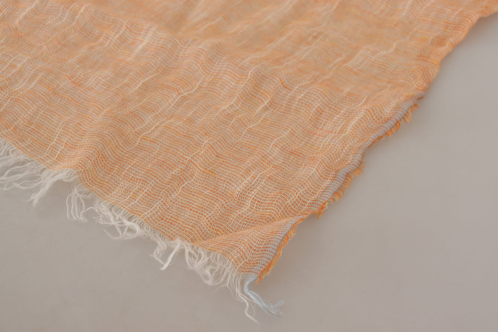 Malo Pfirsich Leinen gestrickt Schal Wrap Fransen Schal