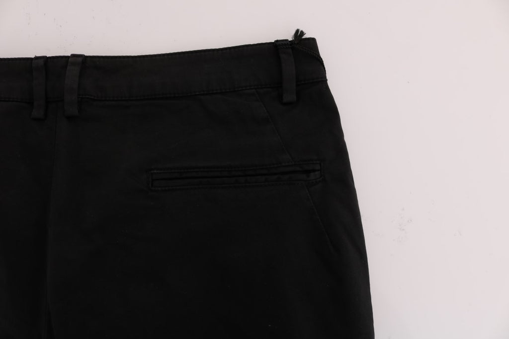 Costume National Schwarze Slim Fit Baumwoll-Stretch-Hose