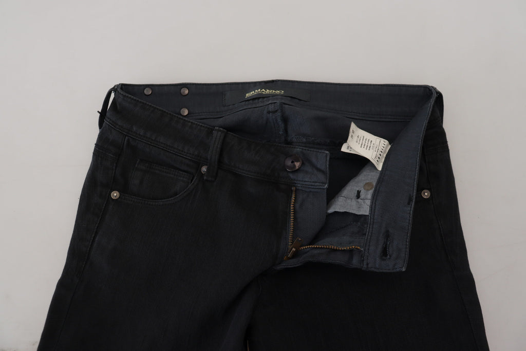 Ermanno Scervino Schwarze Baumwolle Slim Fit Damen Denim Jeans