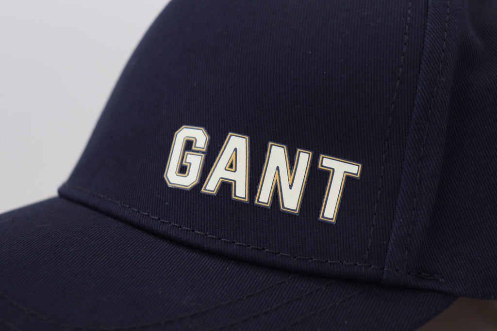 Gant Blaue Baumwolle Logo Print Baseballkappe lässigen Hut