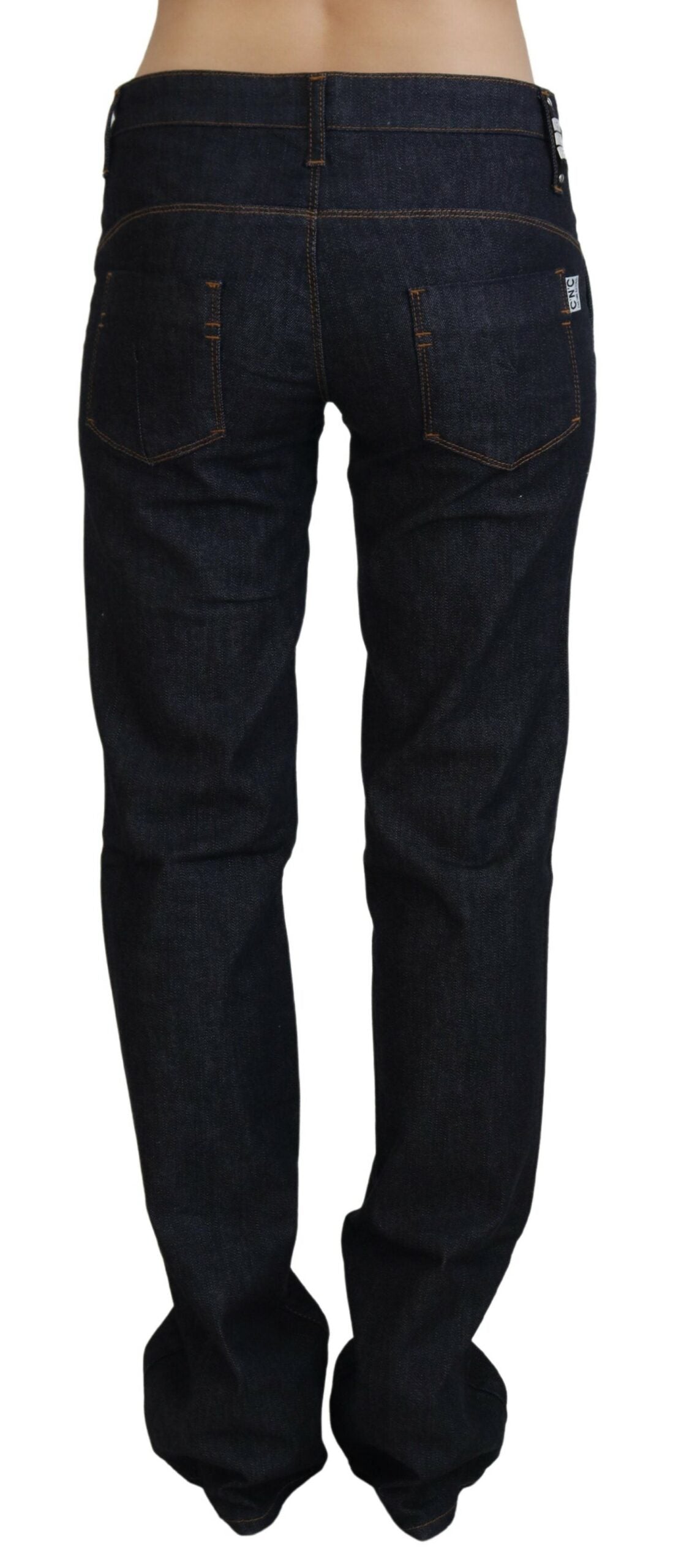 Costume National Blaue Low Waist Straight Denim Hosen Jeans