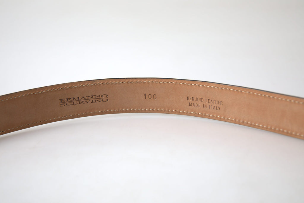 Ermanno Scervino Cintura-Gürtel aus schwarzem Leder mit Metallschnalle