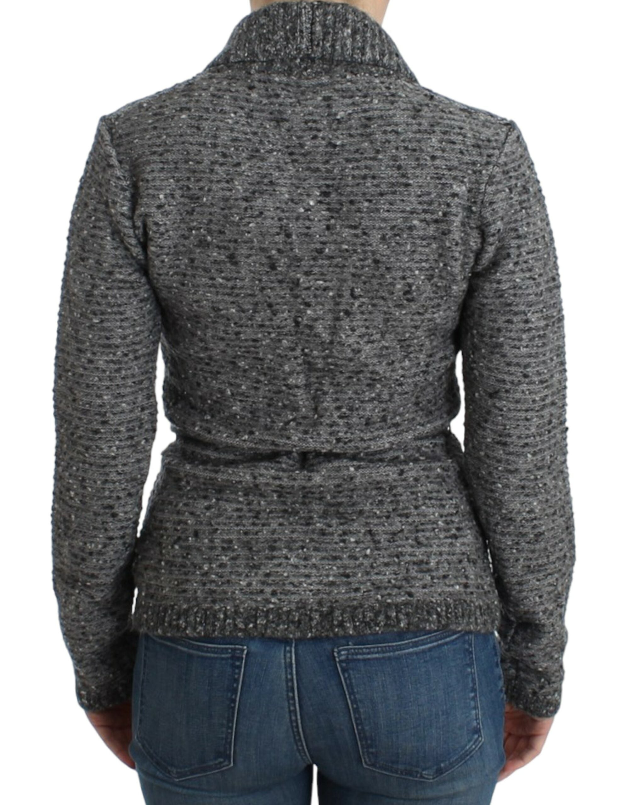 Cavalli Graue Wollstrickjacke