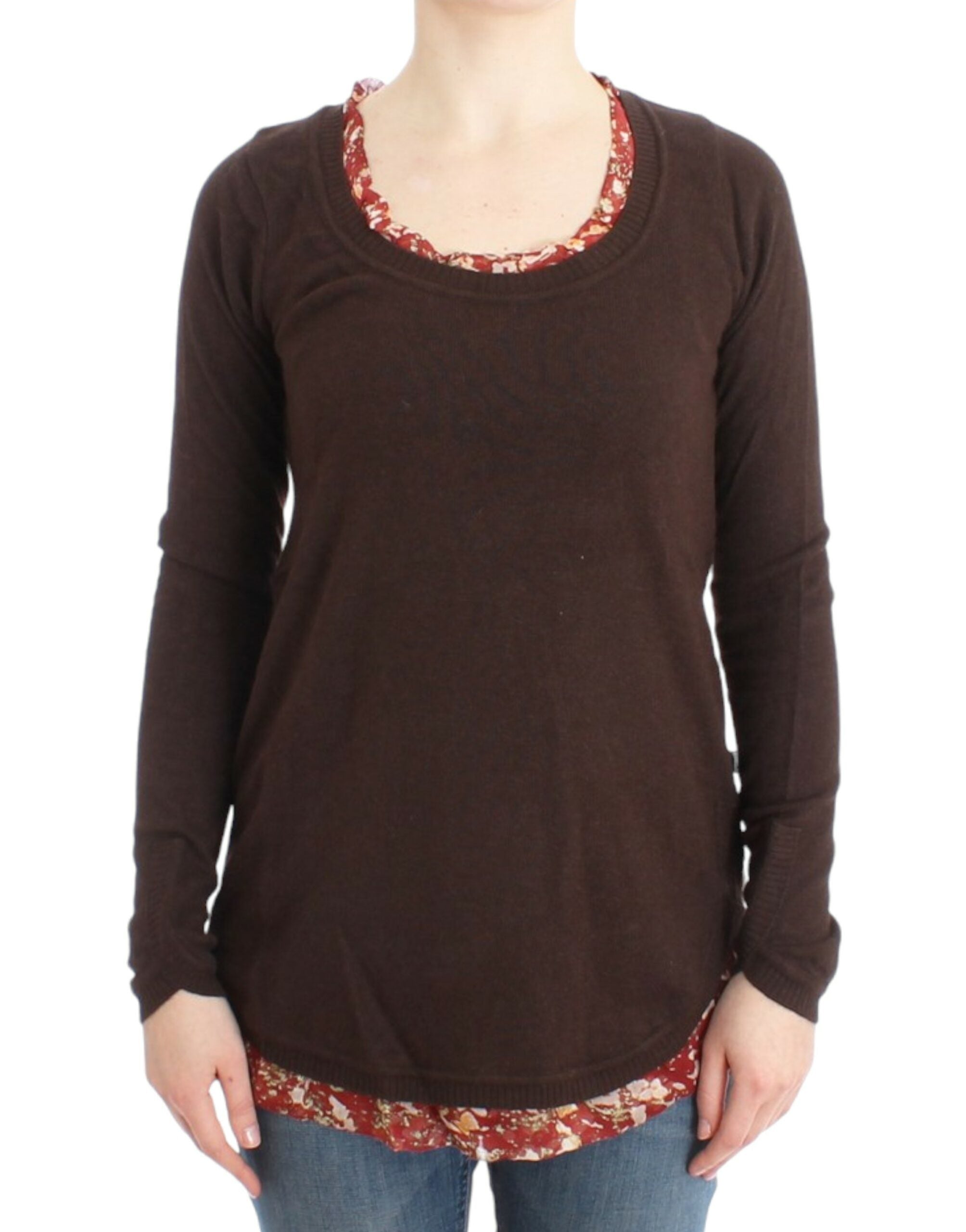 Cavalli Brauner Pullover mit Rundhalsausschnitt