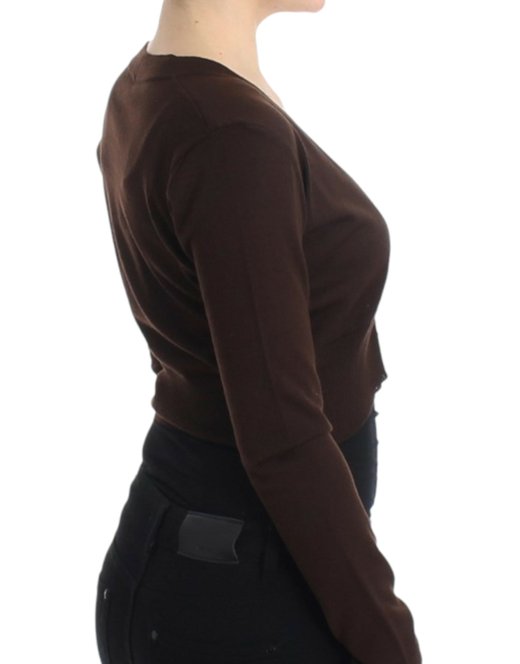 Cavalli Braune Strickjacke aus Wolle