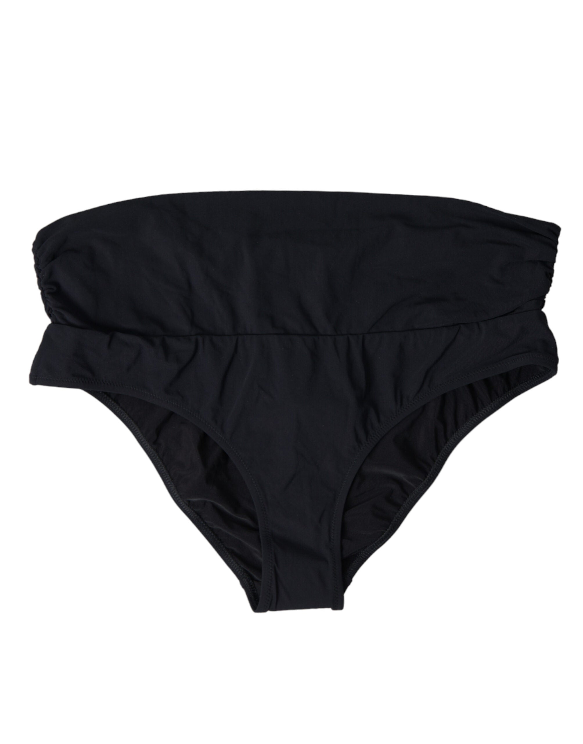 Dolce & Gabbana Schwarzer Nylon-Stretch-Badeanzug Slip Bottom Bikini