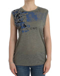 Costume National Ärmelloses T-Shirt mit grauem Aufdruck
