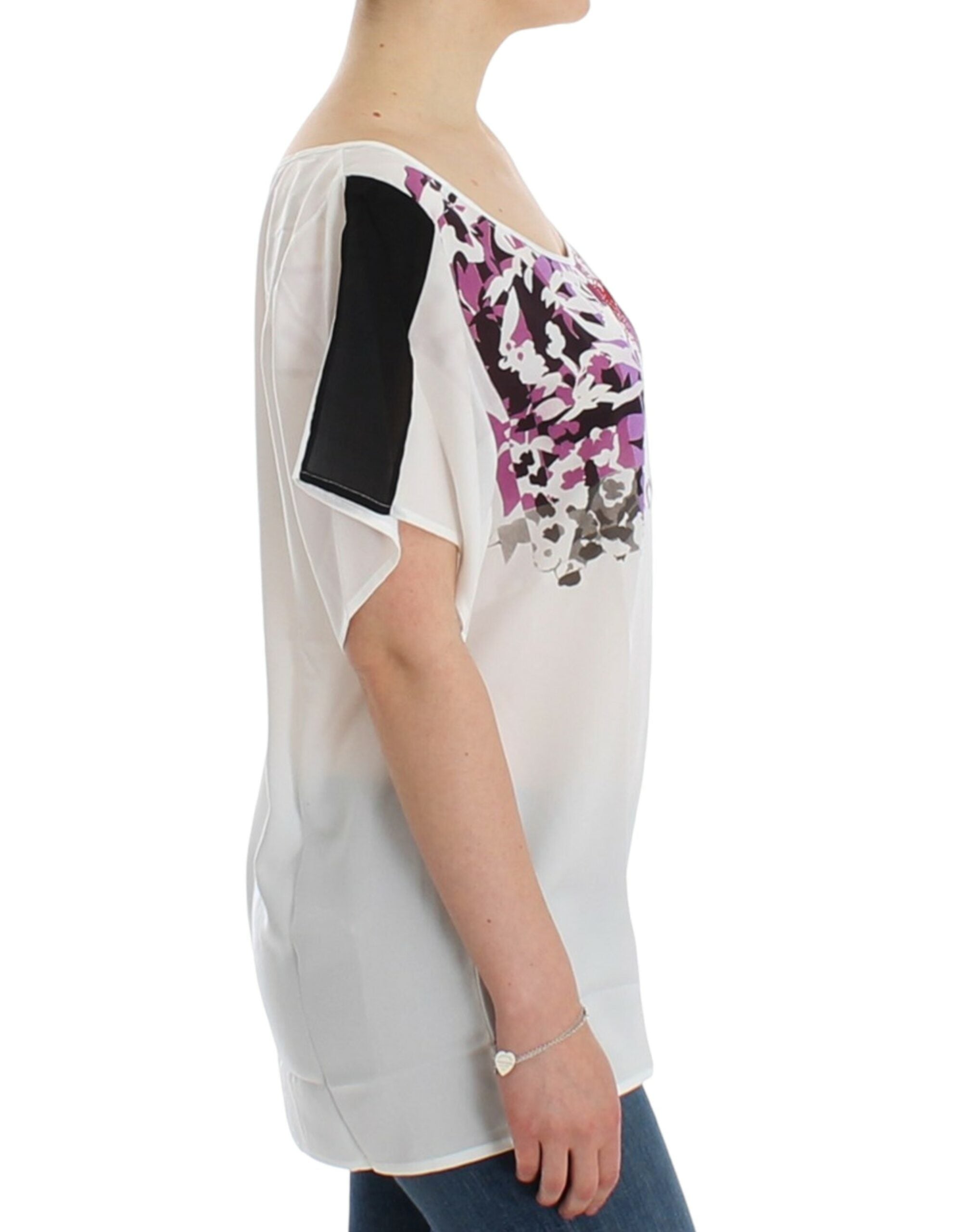 Costume National Weiße Bluse mit Motivdruck