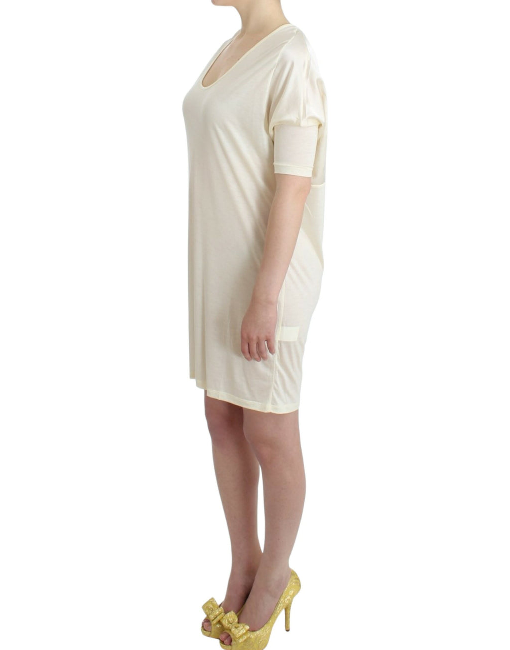 Costume National Weißes Modal-Schlauchkleid
