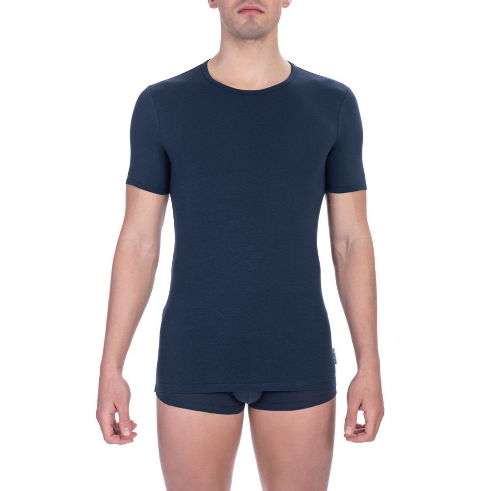 Bikkembergs Blaues Baumwoll-T-Shirt im Doppelpack für Herren