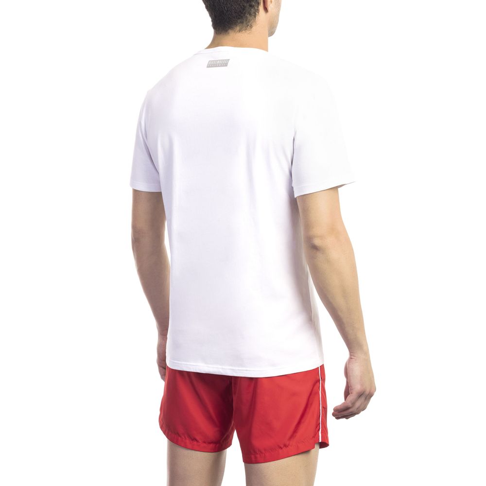 Bikkembergs Weißes Herren-T-Shirt aus Baumwolle