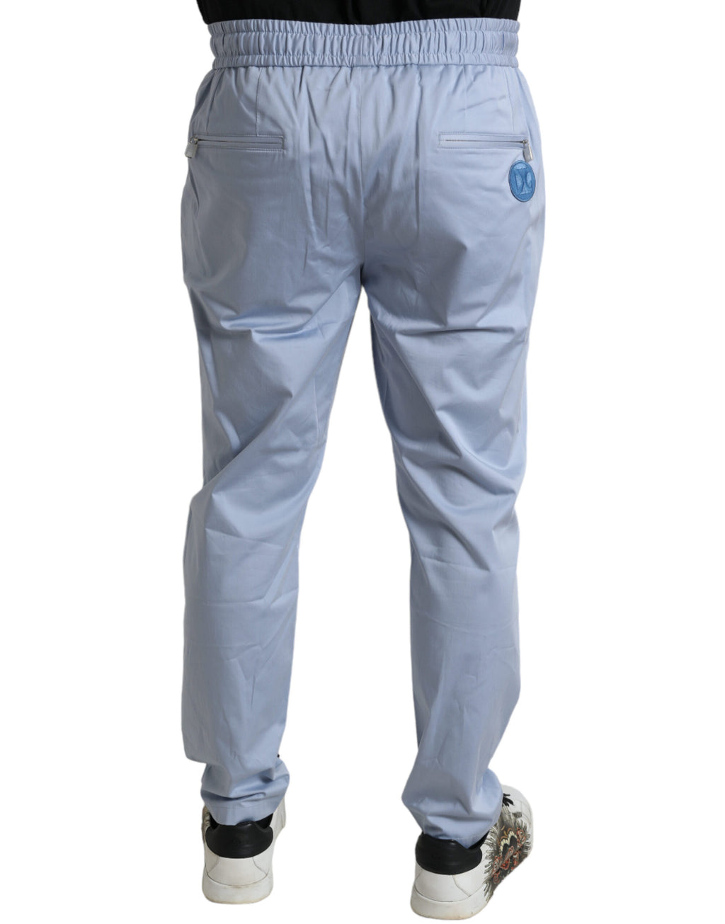 Dolce & Gabbana Hellblaue Baumwoll-Stretch-Jogger-Hose
