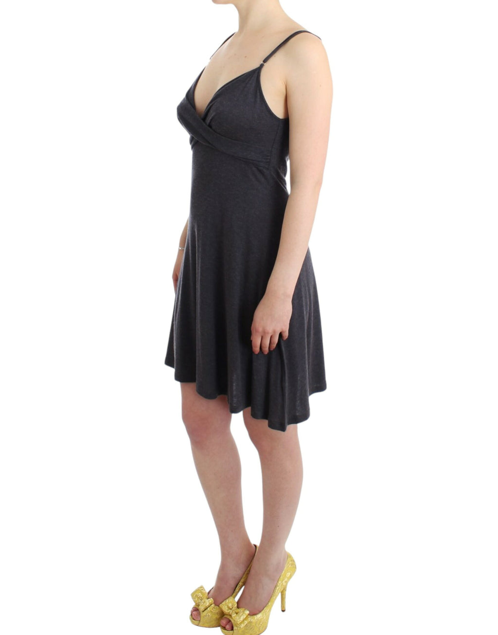 Costume National Graues Kleid in A-Linie aus Strick