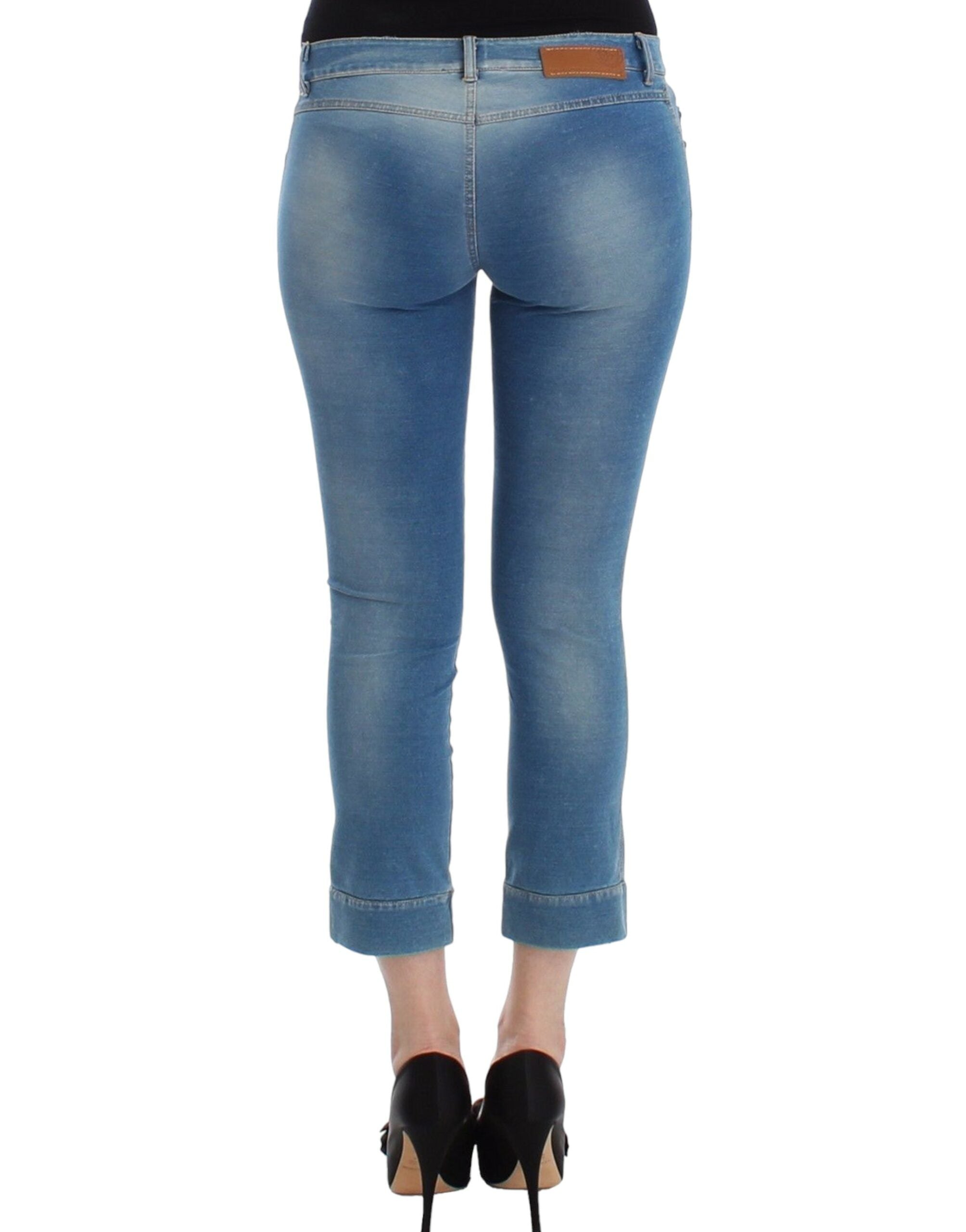 Ermanno Scervino Beachwear Blaue Jeans Caprihosen Gekürzte Hosen