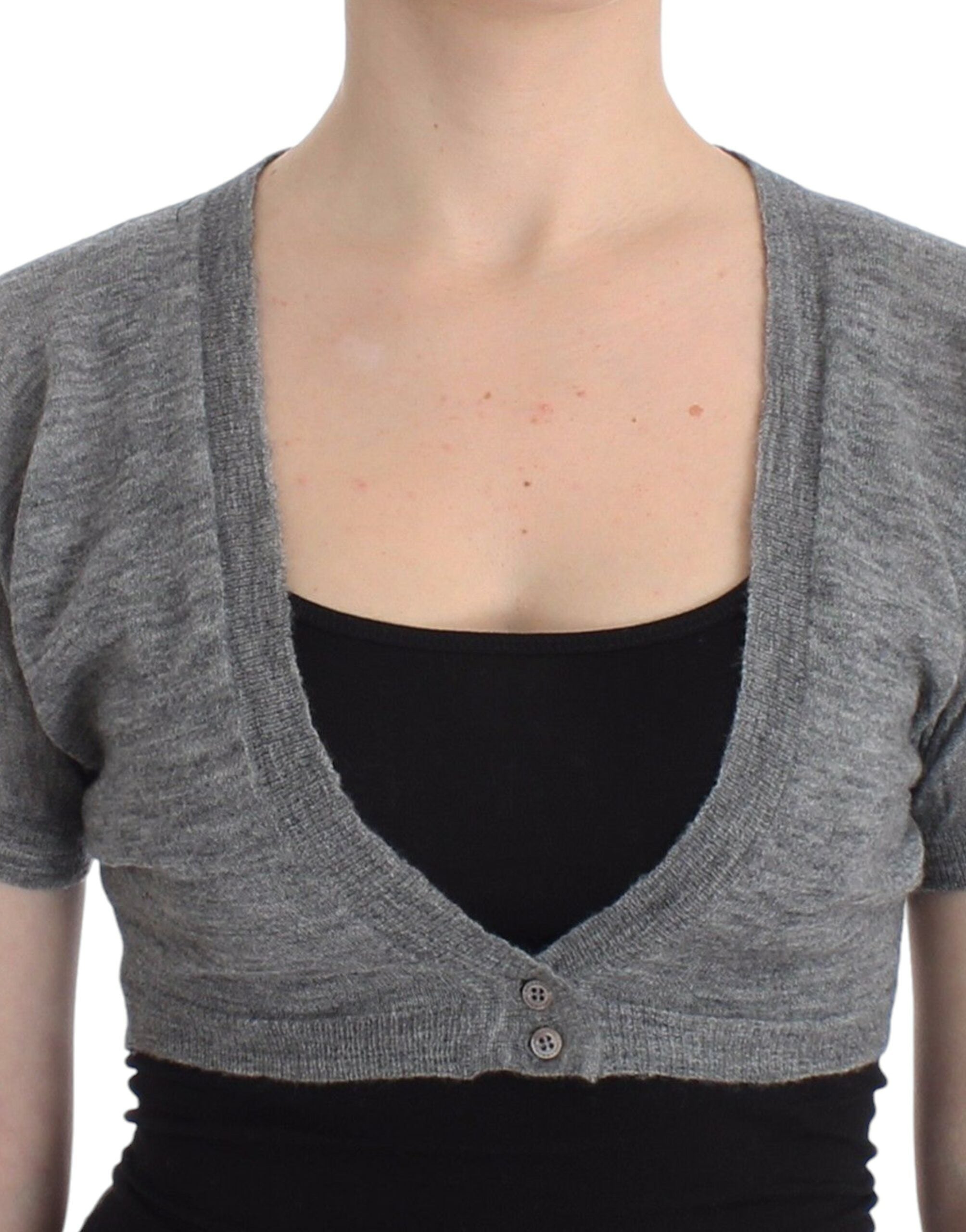 Ermanno Scervino Dessous Strickpullover Strickjacke Bolero Grau