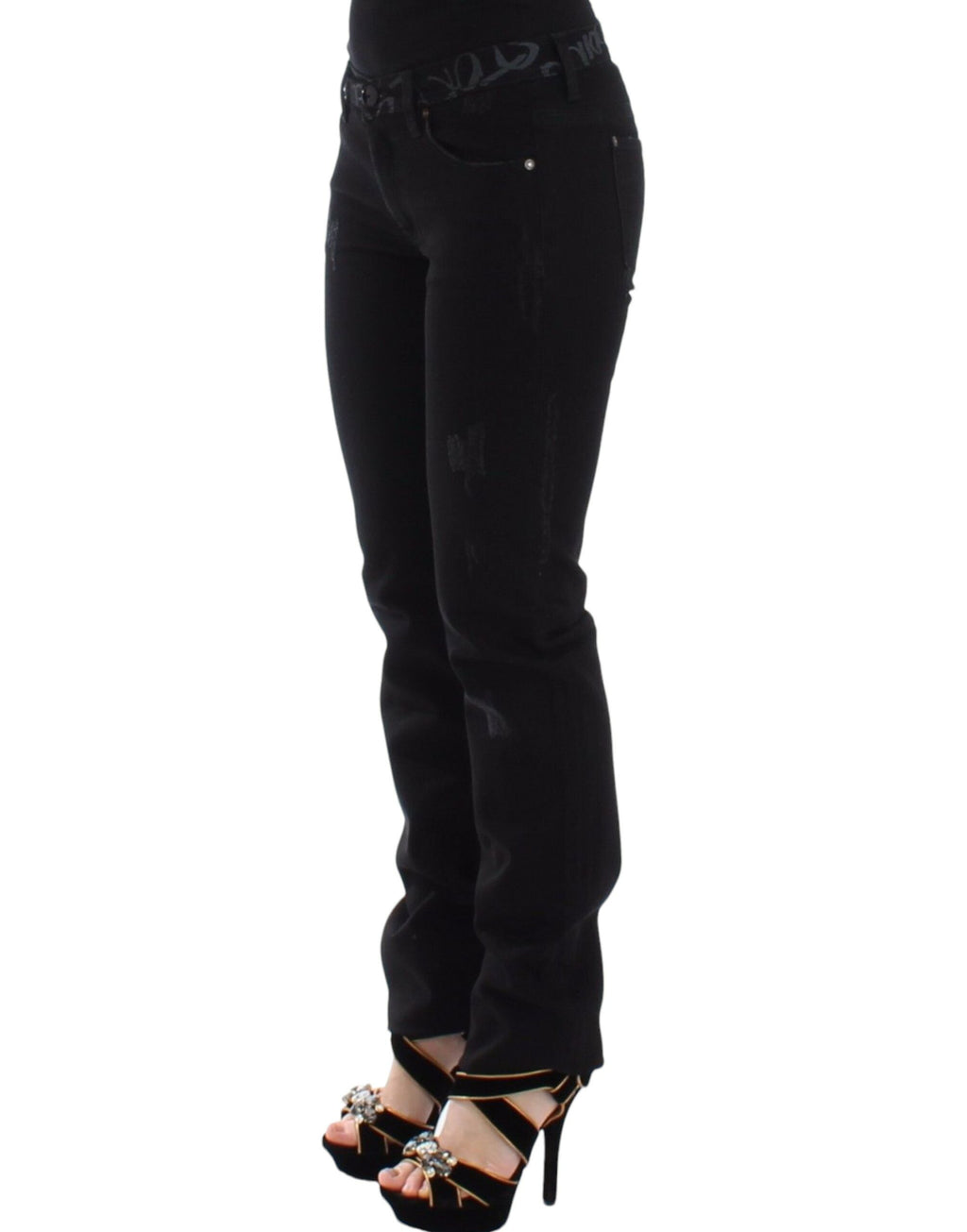 Ermanno Scervino Schwarze Slim Jeans Denim-Hosen Skinny Stretch
