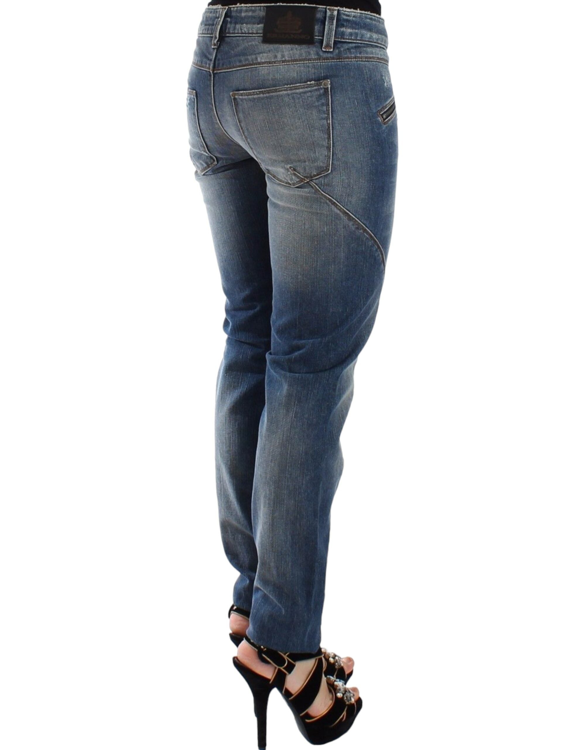 Ermanno Scervino Blaue Slim Jeans Denim-Hosen Straight Stretch