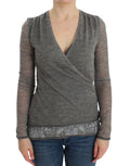 Ermanno Scervino Grauer langärmeliger Pullover aus Wollmischung