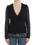 Ermanno Scervino Schwarzer Wollmischung Stretch-Langarmpullover