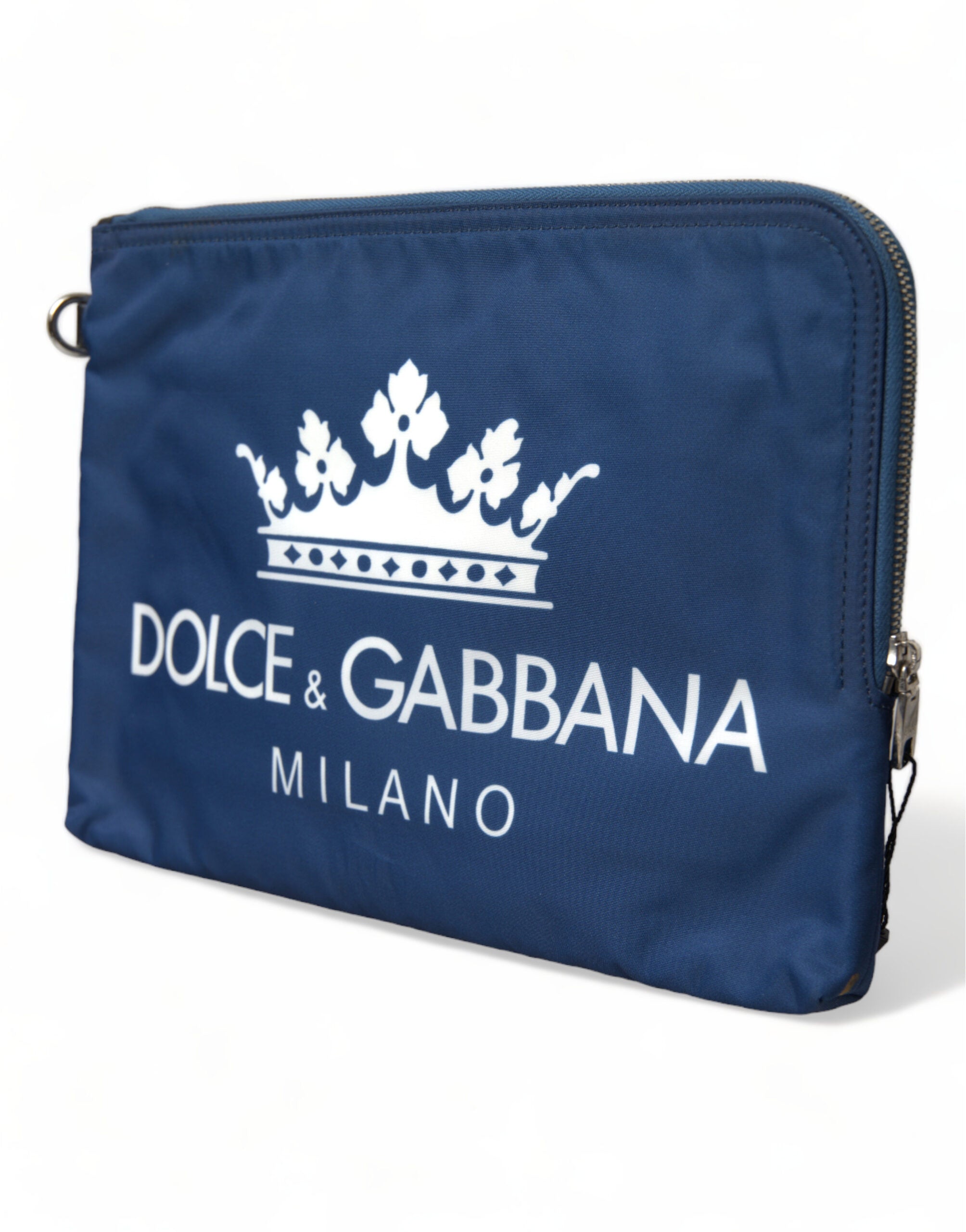 Dolce & Gabbana Blaue DG Milano Print Nylon Pouch Clutch Herren Tasche