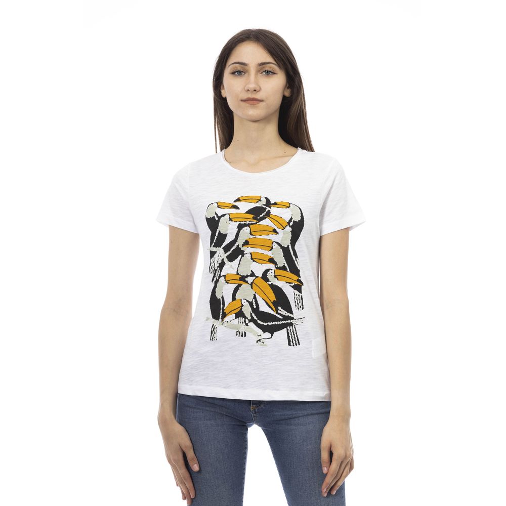 Trussardi Action Weißes T-Shirt aus Baumwolle für Frauen
